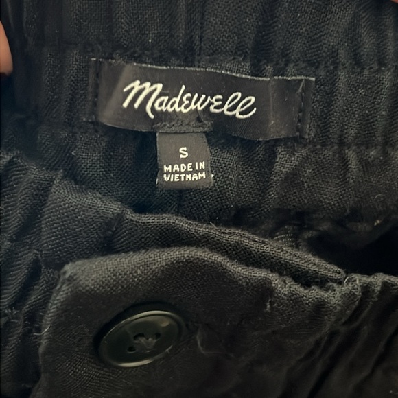 MADEWELL, Black Linen Blend Wide Leg Pants - Picture 7 of 8